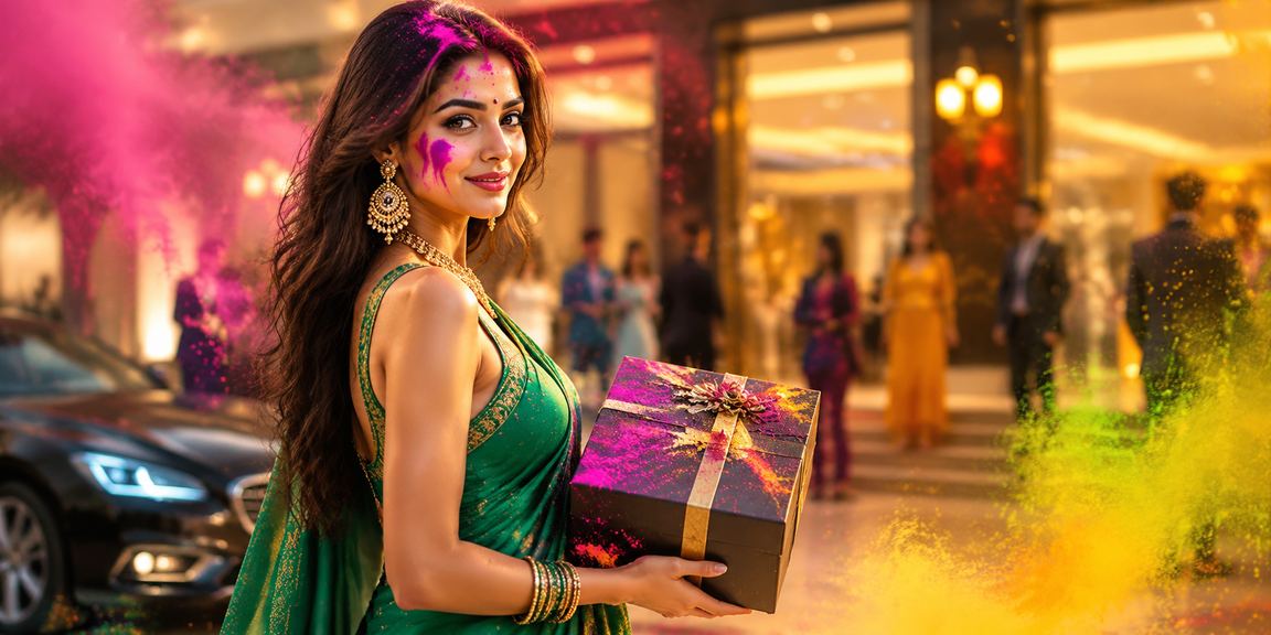 Indian woman using mobile betting app in traditional saree